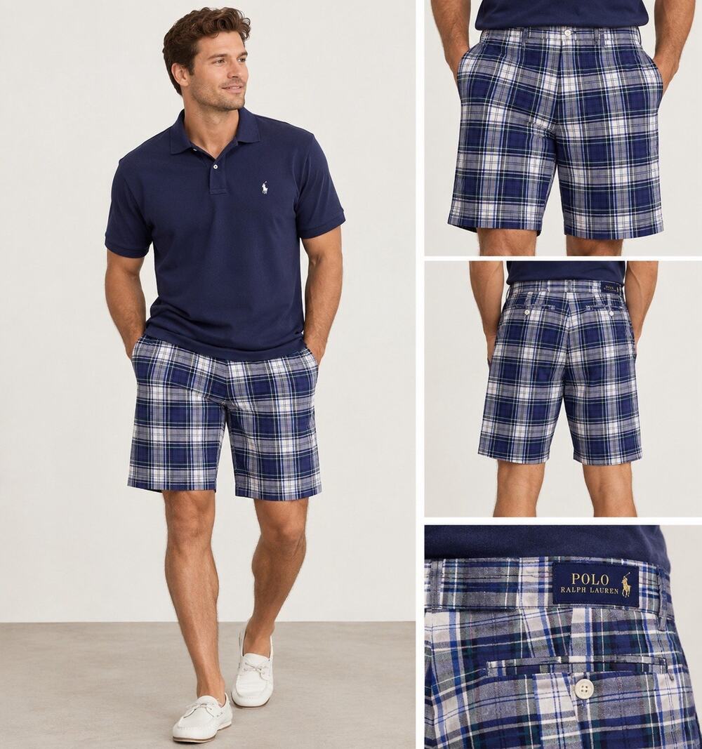 Polo Ralph Lauren Men’s Plaid Shorts Y2K Preppy Golf Country Club Casual
